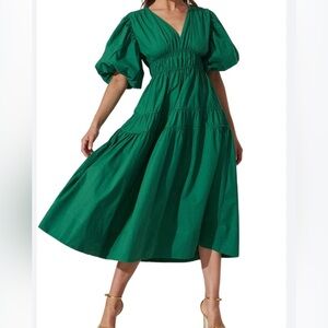 NWT Sissyaki Green flowy midi dress in size S